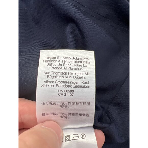 DKNY Shift Dress Size 6 Sleeveless Tie Neck Pleated Chiffon Navy Blue Party NEW - Picture 8 of 10